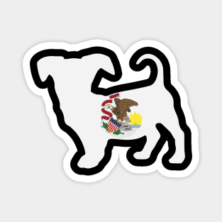 Chiweenie Dog Lover Illinois Flag Magnet