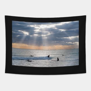 Going Surfing on Miami Beach Florida Sunrays Tapestry