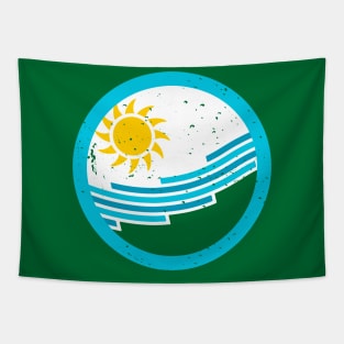 Retro Spokane Washington City Flag // Vintage Spokane Grunge Emblem Tapestry