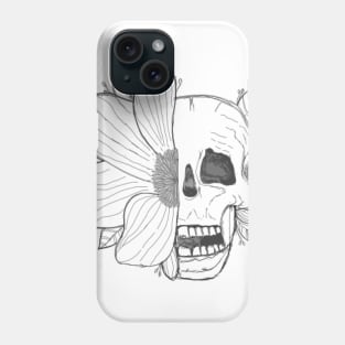 Skull with flower Phone Case