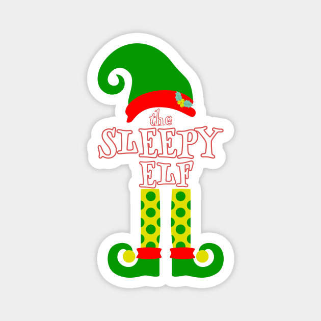 The Sleepy Elf Family Matching Christmas 2020 Gift  Magnet by NiftyGiggles