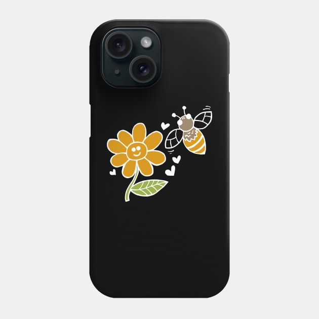 Bee And Flower Love (White) Phone Case by Graograman