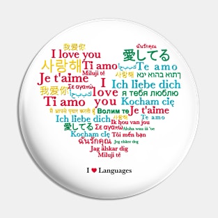 I Love Languages: I Love you! Heart Pin