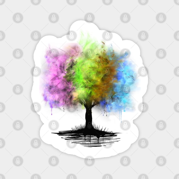 Abstract season tree Magnet by akerly