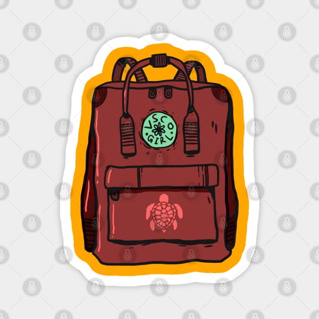 VSCO GIRL BACKPACK TURTLE Magnet by A Comic Wizard