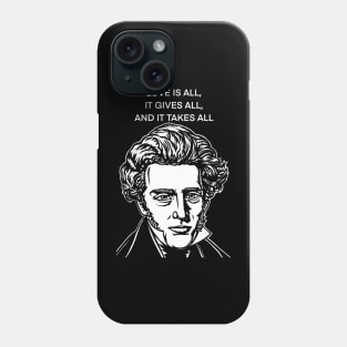 SOREN KIERKEGAARD quote .3 - ink portrait Phone Case