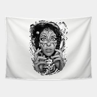 black and white grim Tapestry