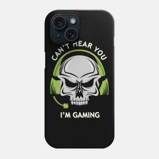 skull gamer, skull player, skull, skeleton, crossbone, Phone Case