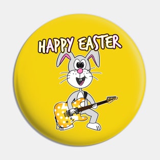 Easter Guitarist Bunny Electric Guitar Teacher Funny Pin