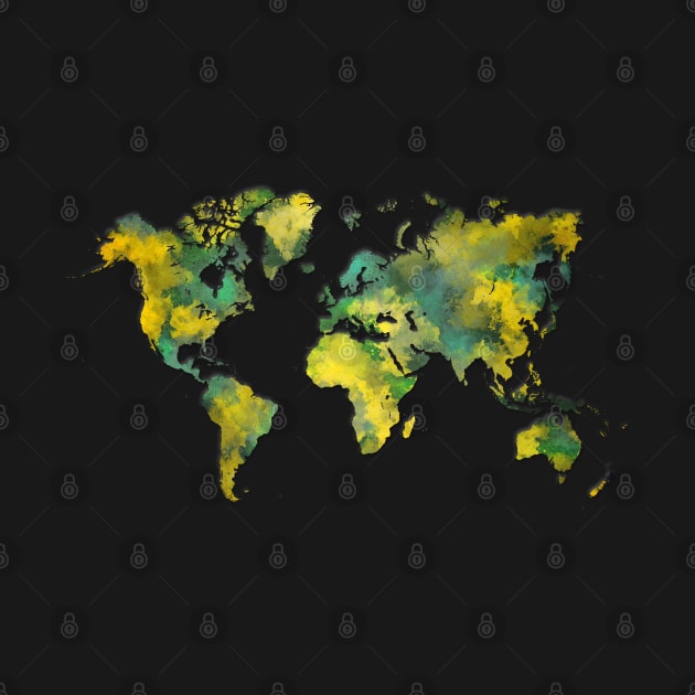 world map green yellow by JBJart