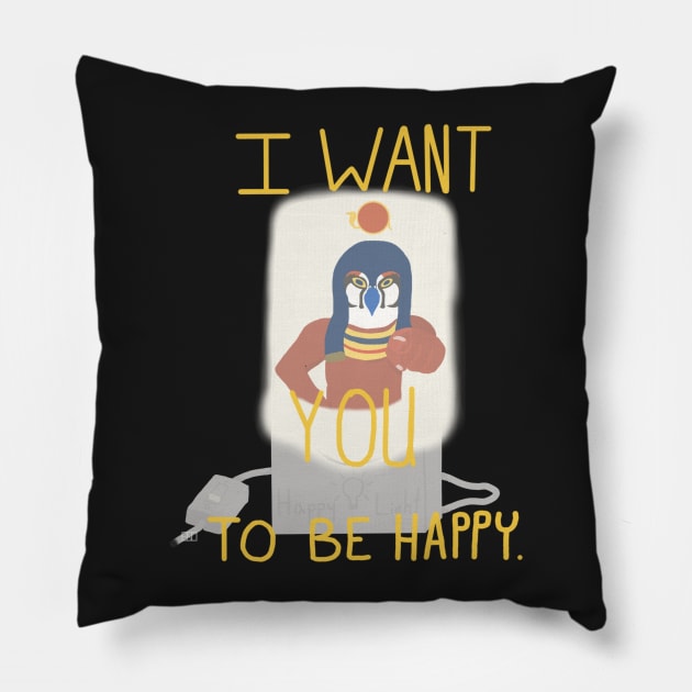 I want YOU to be happy Pillow by hearthfiredraws