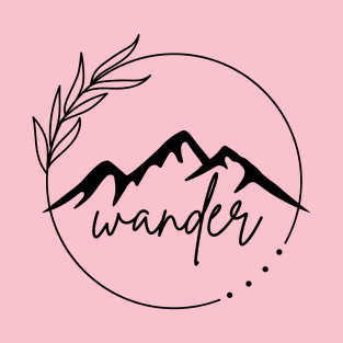 Minimalist Nature Tattoo Inspired Wander Design T-Shirt