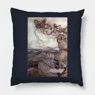 These Fairy Mountains - Arthur Rackham Pillow