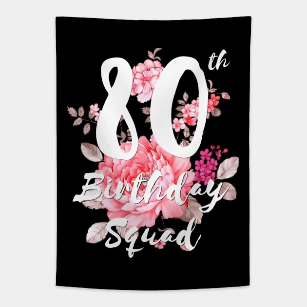 80th Birthday Squad Tapestry by Crafty Mornings