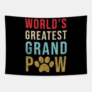 Grandpaw Worlds Greatest Grand Paw Funny Dogs Tee Tapestry