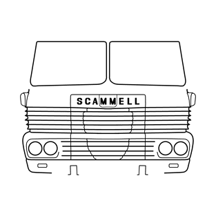 Classic 1970s Scammell Routeman lorry black outline graphic T-Shirt