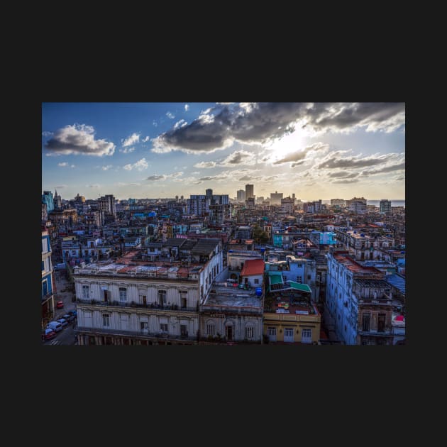 Havana Rooftops, Cuba, At Dusk by tommysphotos