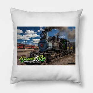 Denver and Rio Grande 425 Steam Locomotive at Antonito Colorado Pillow