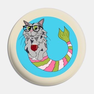 Spanky the Hipster Purrmaid Pin