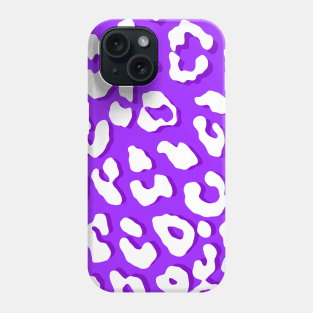 White Leopard Print Purple Phone Case