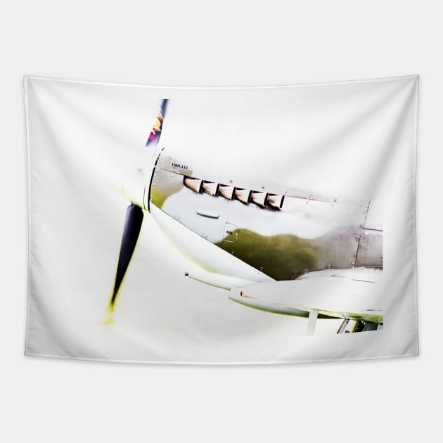 RAF Spitfire up close and personal Tapestry by captureasecond