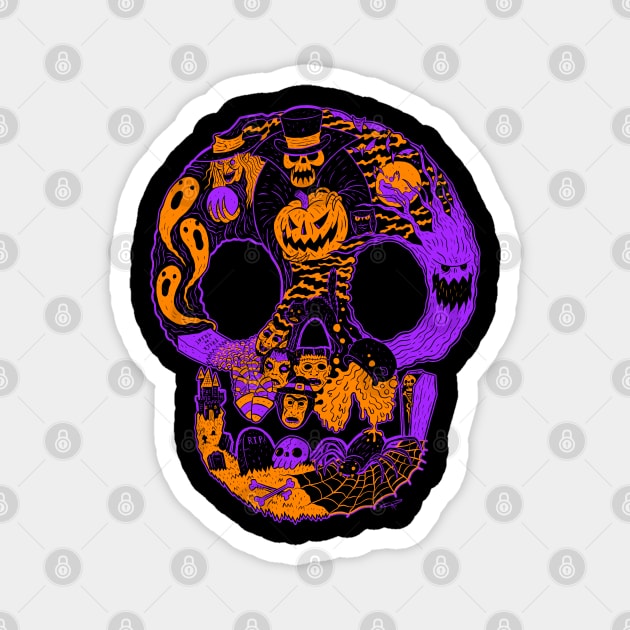 Halloween Skull! Magnet by chrisraimoart