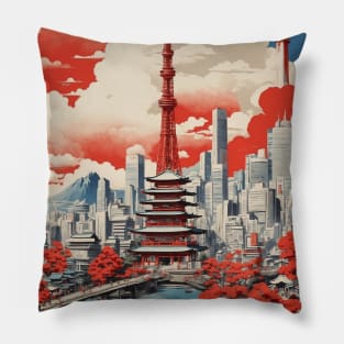 Imperial Tokyo Japan Vintage Poster Tourism Pillow