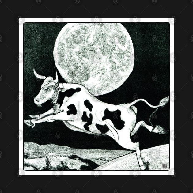 The Cow Jumped Over The Moon Lithograph by ArtShare