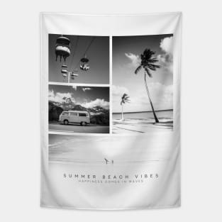 Summer Beach Vibes - Happiness Comes in Waves Tapestry
