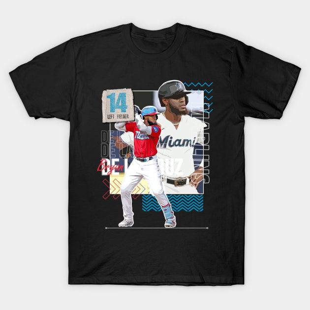 Rinkha Bryan de La Cruz Baseball Paper Poster Marlins 6 T-Shirt