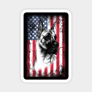 Patriotic Great Danes American Flag Magnet