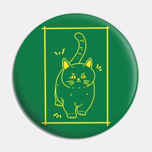 Yellow Brave Cat Pin