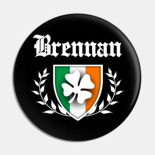 Brennan Shamrock Crest Pin