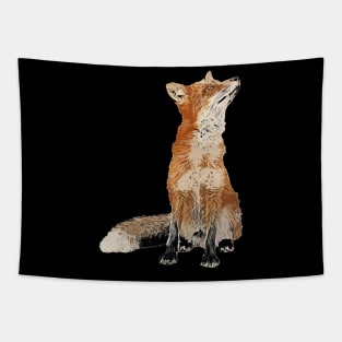 Art fox illustration Art Hand painted red fox Tapestry