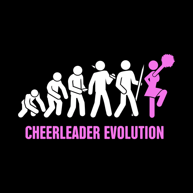 Evolution | Cute And Funny Cheerleading Cheerleader by MeatMan