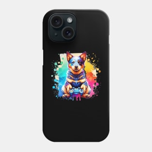 Watercolor Australian Cattle Dog Gamer Phone Case