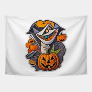 Crazy halloween toilet Tapestry