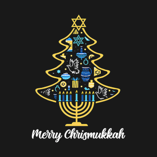 Merry Chrismukkah Christmas Tree Hanukkah Chanukah Jewish T-Shirt