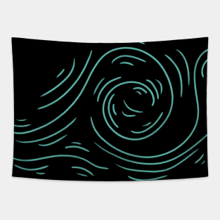 Wavy ocean fabric Tapestry