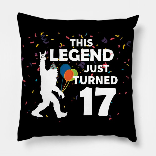 This legend just turned 17 great birthday gift idea Pillow by JameMalbie