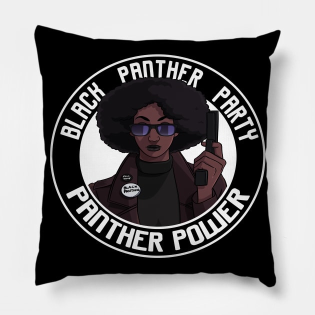 Black Panther Party Pillow by Noseking