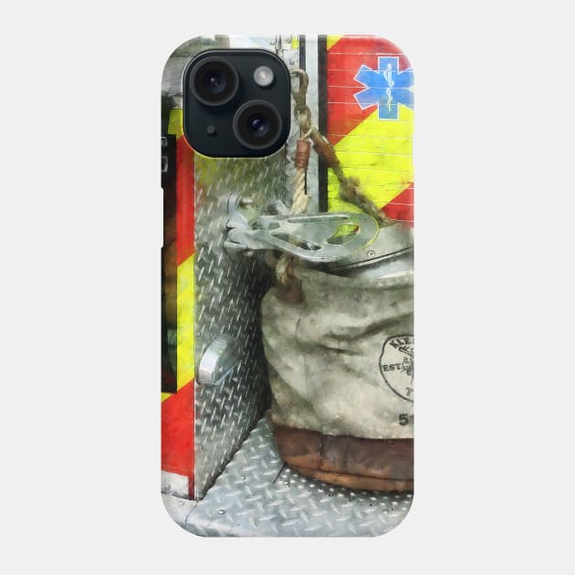 Fireman - Bucket on Fire Truck Phone Case by SusanSavad