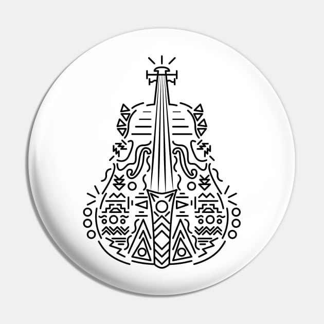 Cello Abstract Tribal Pattern Pin by JDP Designs