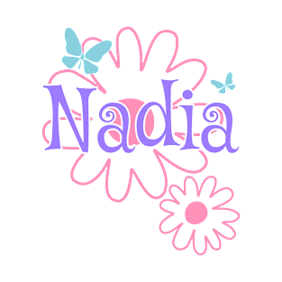 Nadia Girls Name Daisy Butterflies T-Shirt