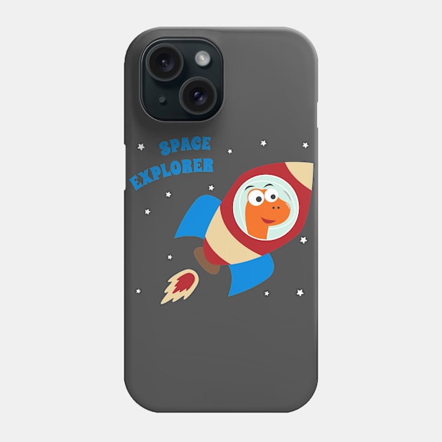 cute dinosaur astronaut play with his rocket Phone Case by KIDS APPAREL