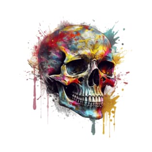 Skull with paint splatter T-Shirt