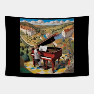 A Young Pianist Performing In The  English Countryside Tapestry