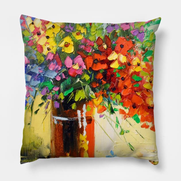 A bouquet of wild flowers Pillow by OLHADARCHUKART