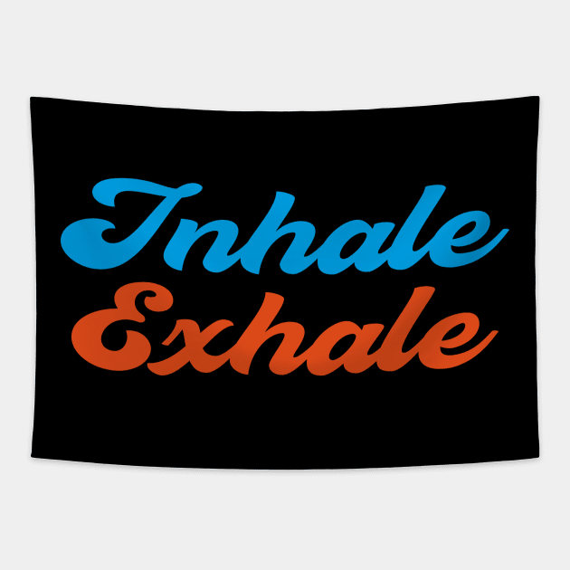 Inhale Exhale Yoga Meditation Tapestry by Global Creation