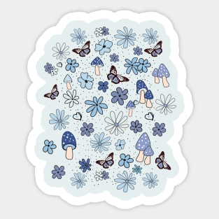 Dark Academia Flower Aesthetics Cottagecore Fan' Sticker